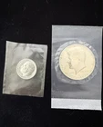Bicentennial Kennedy Half Dollar 40% Silver and 1962 Proof Dime 90% Silver