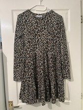 Zara animal print, cheetah print long sleeve dress, size M