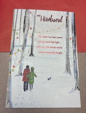 Merry Christmas My Husband With Love Large 5.5” x 8” Hallmark Greeting Card