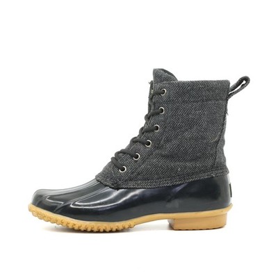 Bass Damen Harlequin F16 Stiefel Schwarz/Grau Textil Mittel Duck Boots EU 40