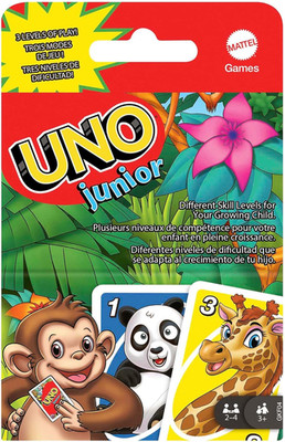 Mattel Games Uno Junior, Uno Kartenspiel, Vereinfachte Version Mit Zootieren Und