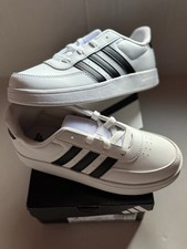 adidas Breaknet 2.0 Low White Sz 2y NIB 3 Stripe Sneakers Tennis Shoes Youth NEW