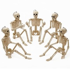 Anditoy 5 Pack 16" Full Body Halloween Skeletons Decorations Movable Joints