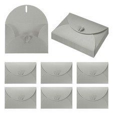 6.1x4.1 Inch Mini Card Envelopes, 20Pcs Cute Cards with Heart Clasp, Silver