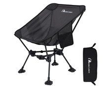 MOON LENCE Portable Camping Chair Standard, Black-lite-terragrid-feet Pad