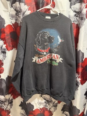 Vintage North American Outfitters 3XL Tultex USA Duck Hunting Dog Crewneck