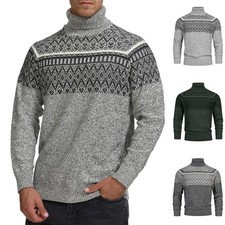 Indicode Herren Strickpullover INThomus-Pullover Rollkragen Norweger Pulli