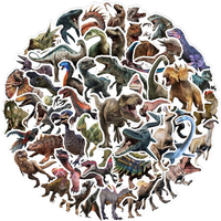 50 StüCk Jurassic Dino Aufkleber Dinosaurier Sticker,Vinyl Sticker Wasserfest Gr