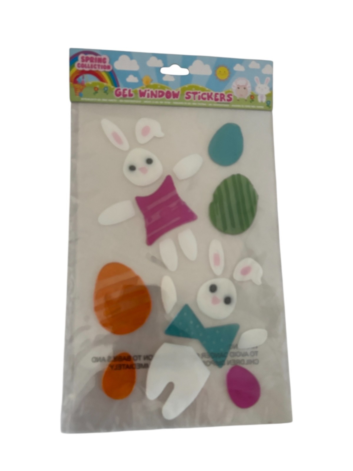 easter bunny gel window stickers window gel stickers bunnys with eggs