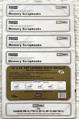 x4 NEW Pioneer 12x12 Scrapbook White Refill Packs RMW-5 20 Sheets 40 Pages - Image 1 of 2