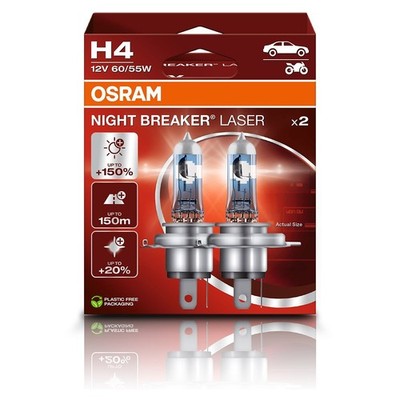 OSRAM NIGHT BREAKER  LASER H4 NEXT GENERATION HALOGEN SCHEINWERFERLAMPE 12V