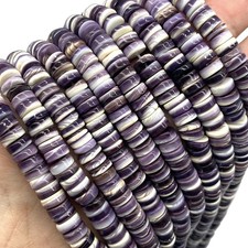 ABCGEMS Dark Purple Wampum Shell Heishi Beads 15.5in Strand for Jewelry Making