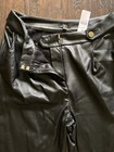 NWT LOFT Faux Leather Pants Women 6 Tall Black Vegan Pleather Straight Pleated — photo 3