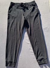 Marc New York Women's Ribbed Knit Soft Slim Jogger Pants Black Large