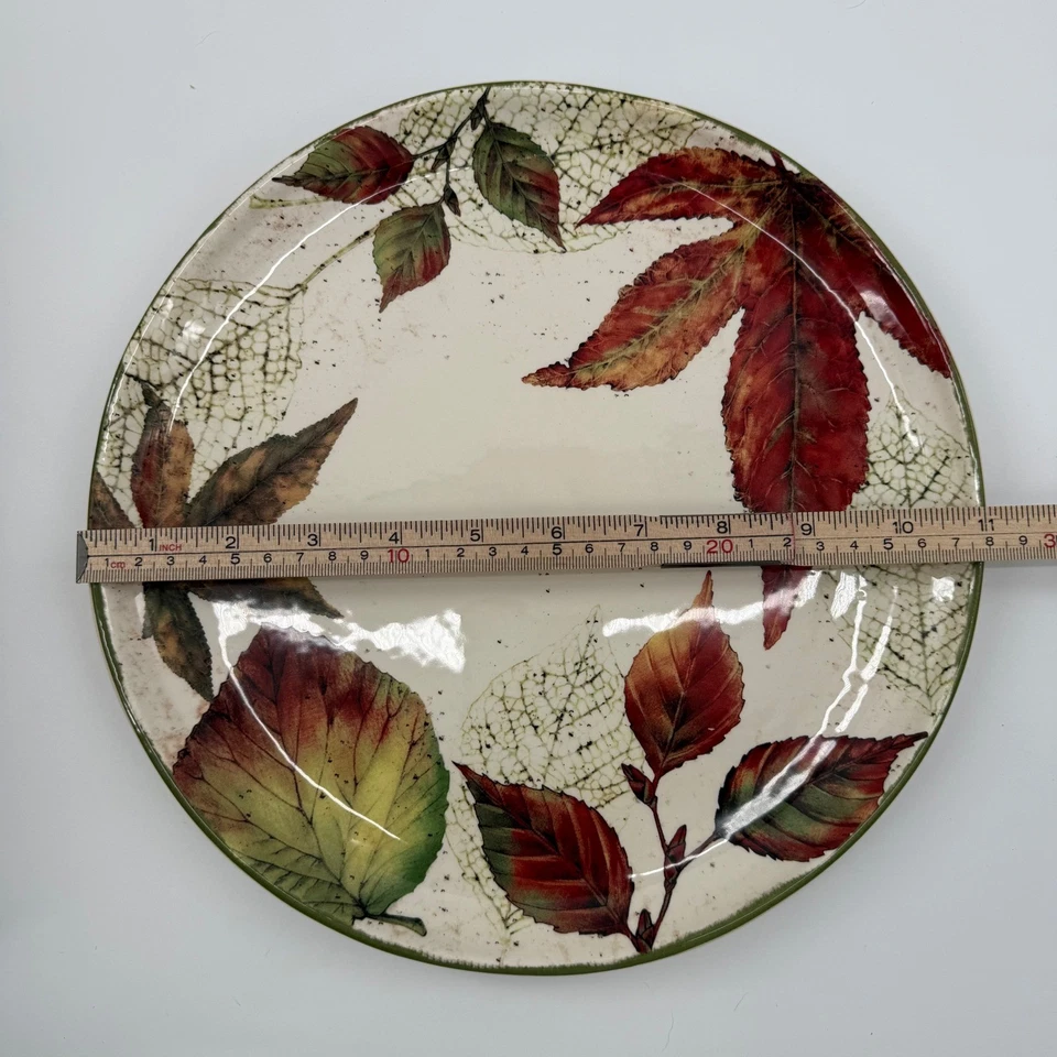 Pier 1 Imports Ashville Hoja Impresión Cena, Ensalada Plato Tazón Set Acción de Gracias Foto 3 de 4