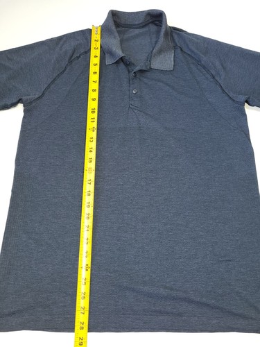 Mens Lululemon Metal Vent Tech Polo Shirt size XL short sleeve blue - Picture 5 of 6