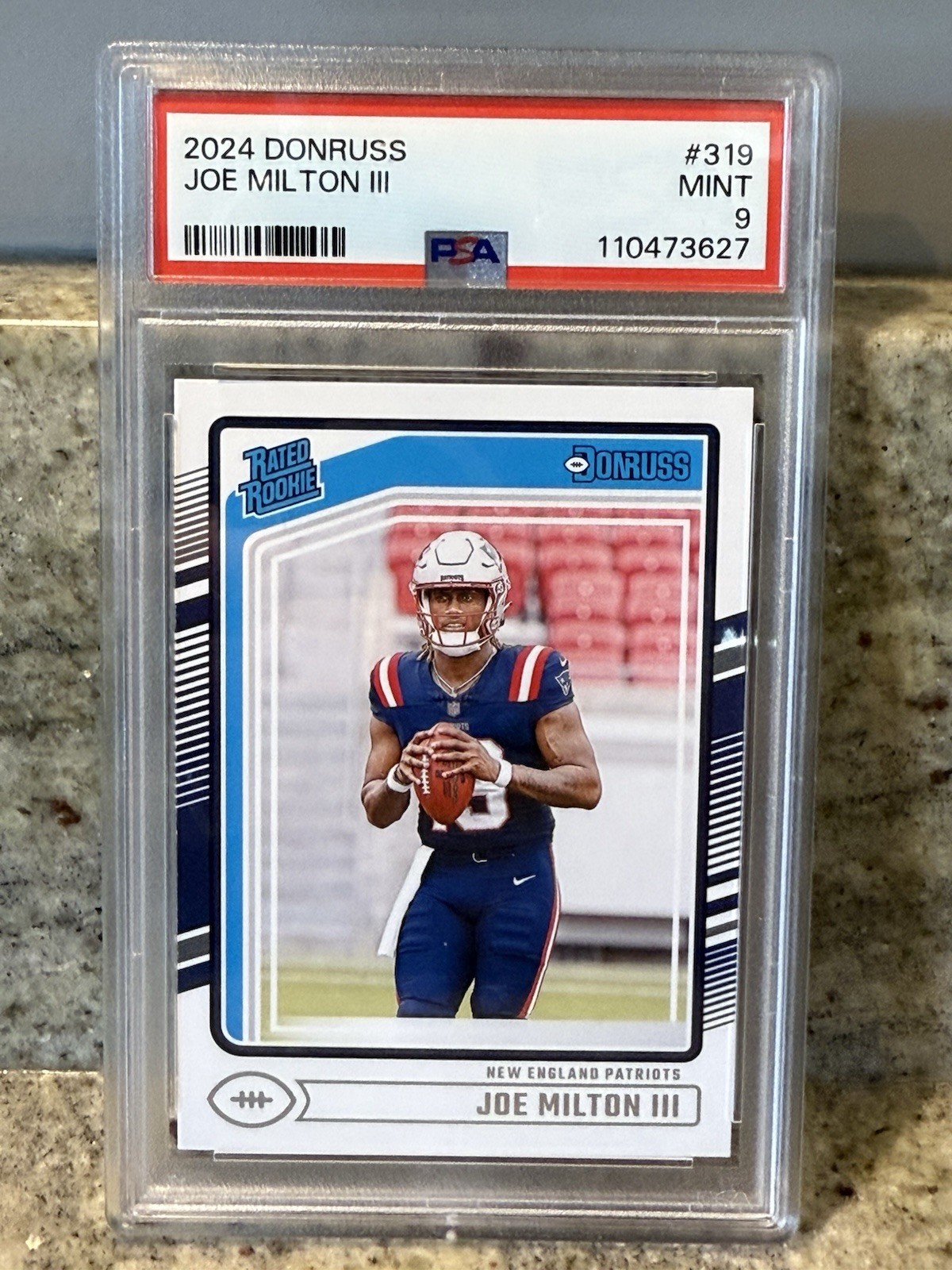 Joe Milton III 2024 Panini Donruss 319 Rated Rookie RC PSA 9