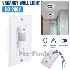 Infrared Motion Sensor Wall Switch PIR Manual On/Off White Infrared Auto Switch