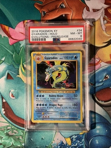 2016 Pokémon XY Evolutions #34 Gyarados Prerelease Stamped Promo PSA 8