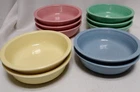 VTG Lot 10 Fiestaware HLC Fiesta Cereal Soup Bowls 7" Mixed Pastel Colors USA