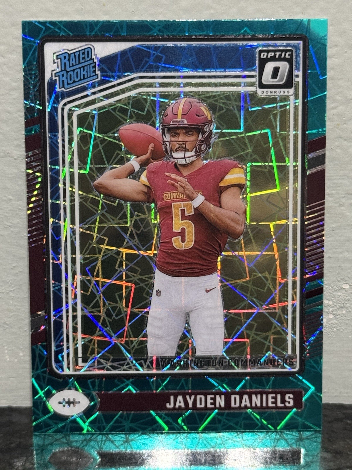 Jayden Daniels 2024 Donruss Optic Rated Rookie Teal Velocity #248 Commanders RC