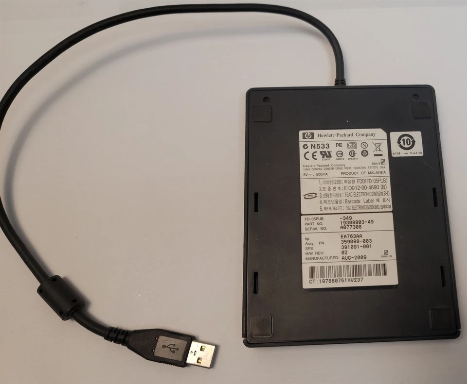 HP FD-05PUB 3.5" Floppy Drive , External USB - Image 3 of 4