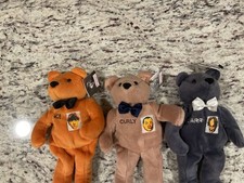 The Three Stooges Limited Edition Bean Bag Plush Bears Set of 3 Moe Larry Curly