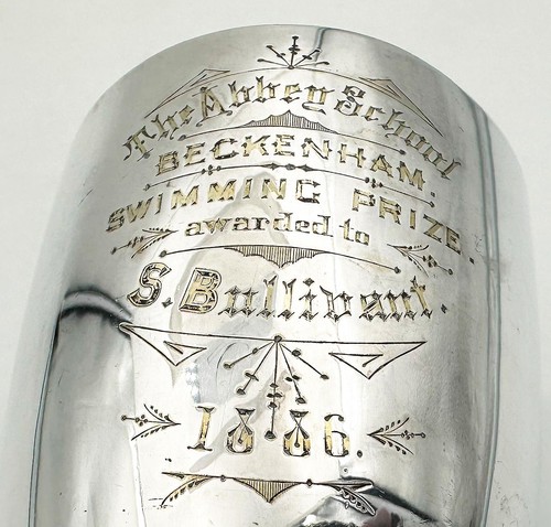 VICTORIAN TROPHY CUP SILVER PLATE THE ABBEY SCHOOL BECKENHAM 1886 - Picture 4 of 6