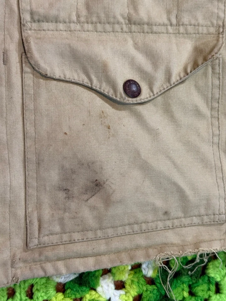 Chaleco de Trabajo Crucero Algodón Filson De Colección Talla 40 Caza Pesca EE. UU. Usado Golpeado Foto 2 de 4