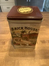 Tobacco Tin - Brick House Cigar Tin - J.C. Newman -Hinged Lid