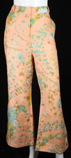 ZIMMERMANN Orange & Multi Floral Linen Woven Flared Pants 3 10