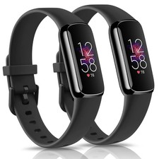 2 Pack Bands for Fitbit Luxe Bands Women Men, Soft Silicone Wristband Replace...