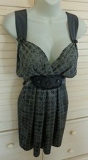 Simply Vera Vera Wang💗Silky Gray Surplice V-Neck Embellished Waist Top💗Sz M