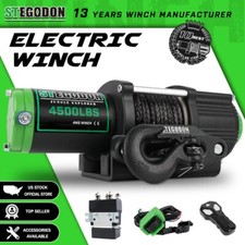 Stegodon Electric Winch 4500lbs Synthetic Rope 12v Tow Truck Atv Utv Offroad 4wd