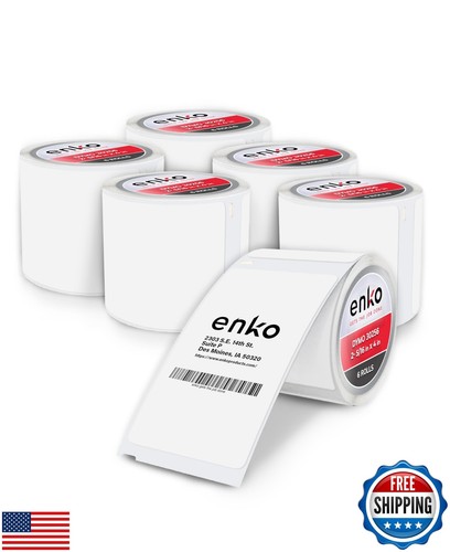 enKo (6 Rollen, 1.800 Etiketten) Adress-, Versand- und Barcodeetiketten 30256 (2-5/