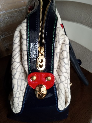 Marino Orlandi Umhängetasche Krokoprägung Leder  - Bild 4 von 10