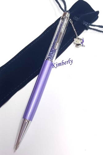 Swarovski Crystalline Ball Pen Hello Kitty Rock Charm Purple Genuine NEW 1176334 - Picture 7 of 11
