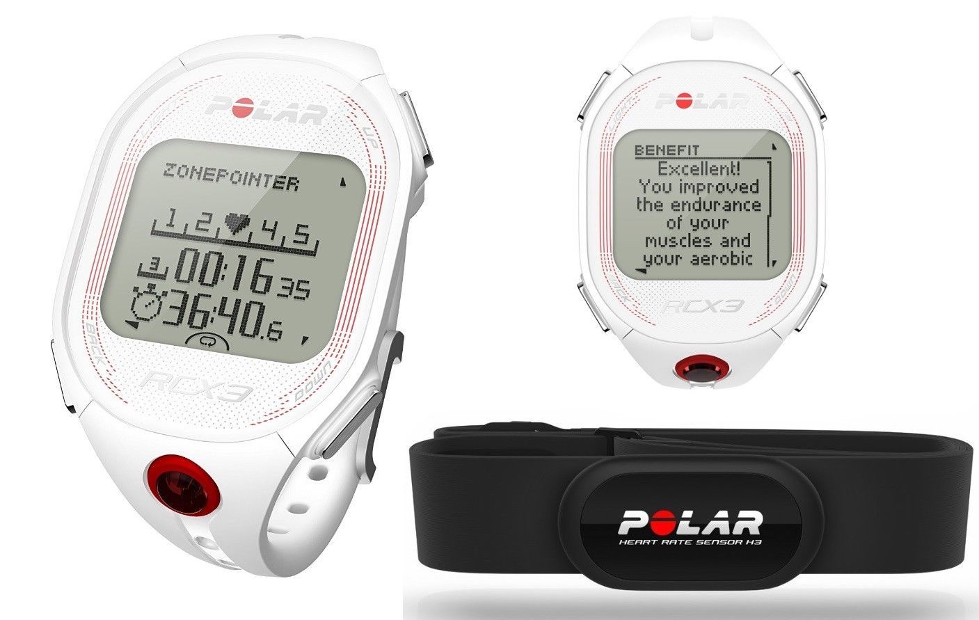 Polar RCX3 Heart Rate Monitor - Woherrar vit Med XXL - REBURB Polar RCX3 Heart Rate Monitor - Woherrar vit Med XXL - REBURB