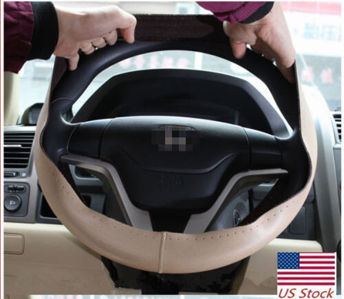 Car Steering Wheel Cover Needle Thread Anti-slip Beige For Dodge Ram 1500 2500 - Picture 6 of 12
