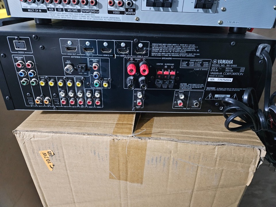 YAMAHA RX-V465 5. 1-Channel 105 Watt Per Channel Home Theater Receiver ...