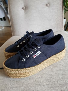 navy blue platform trainers