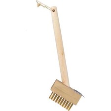 PATIO WEED WIRE BRUSH BLOCK PAVING GARDEN WEED SCRAPER BRUSH 30cm WOODEN HANDLE