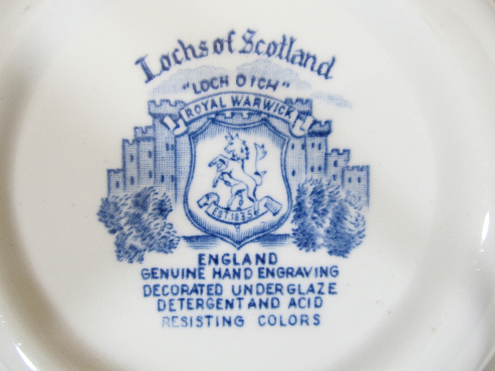 Vtg LOCHS OF SCOTLAND Blue White ROYAL WARWICK 8 1/2" SERVING Bowl Loch Oich eBay