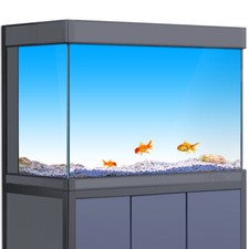 Aquarium Background Sticker,Blue  White Gradient Fish Tank Decorations Poster