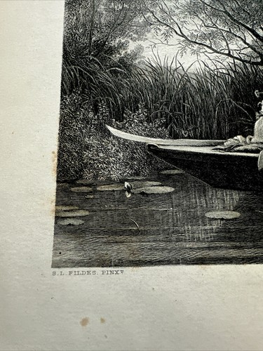 1880 BRITISH ART -STEEL ENGRAVING, "SIMPLETONS" BY C. Cousen After S.L. FILDES! - Picture 5 of 8