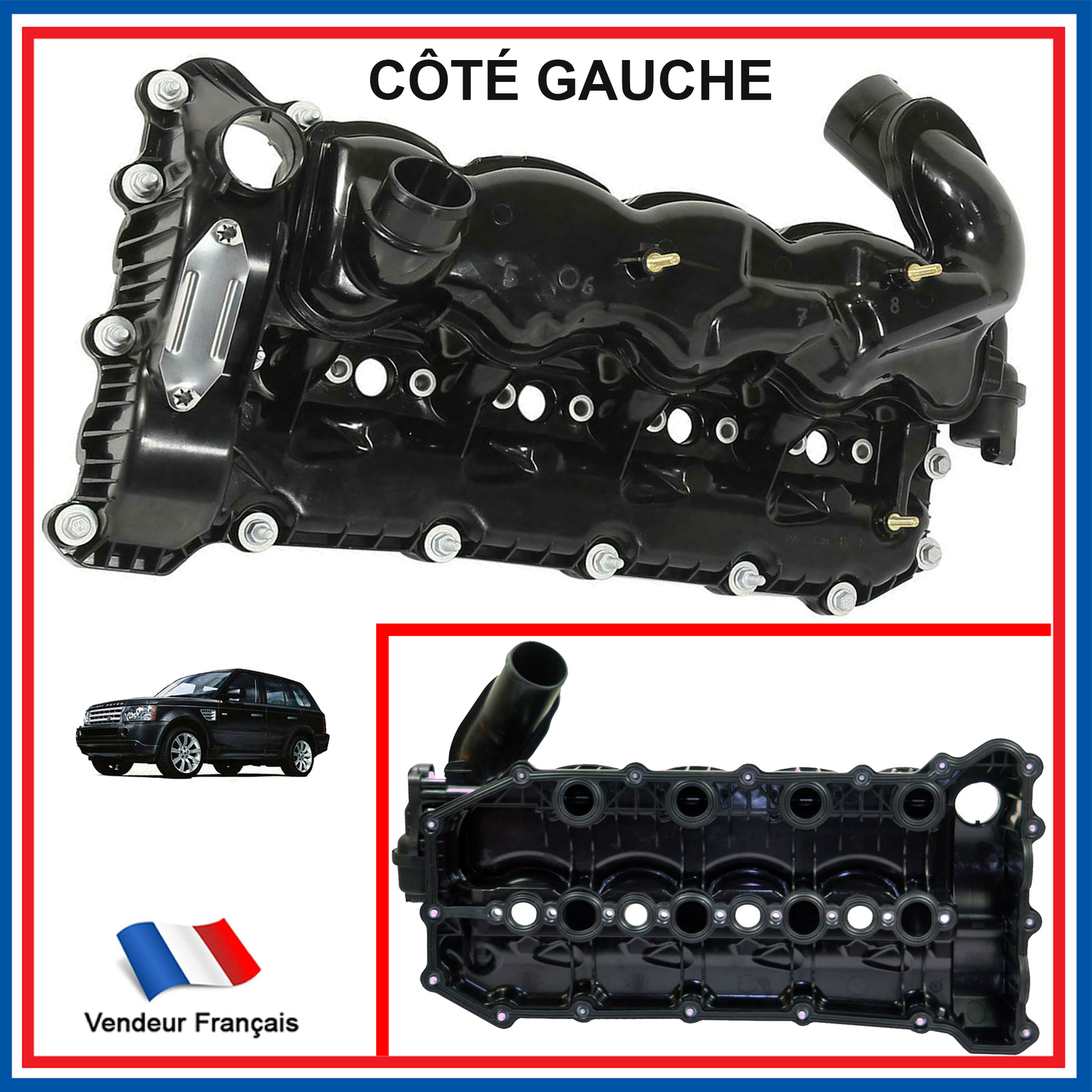 Collecteur couvercle culasse gauche LR005659 6H4Q9424GC Range Rover Sport V6