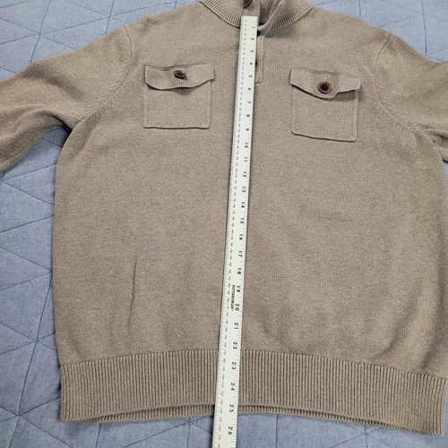 Maglione Banana Republic da uomo taglia XL marrone Henley strutturato a maglia finto collo - Foto 11 di 12