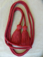 KORDEL-GÜRTEL rot aus Baumwolle mit 2 Quasten/DEUTSCHE Handarbeit: SONDERANGEBOT