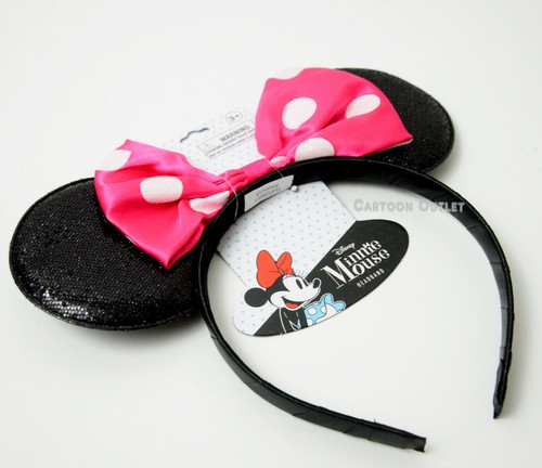 Pink Minnie Mouse Ears Headband Disney classic Pink Head Band Girls - Picture 2 of 6