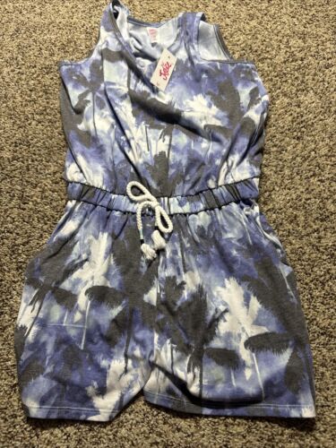 NWT Justice Girls Blue Romper Size 14